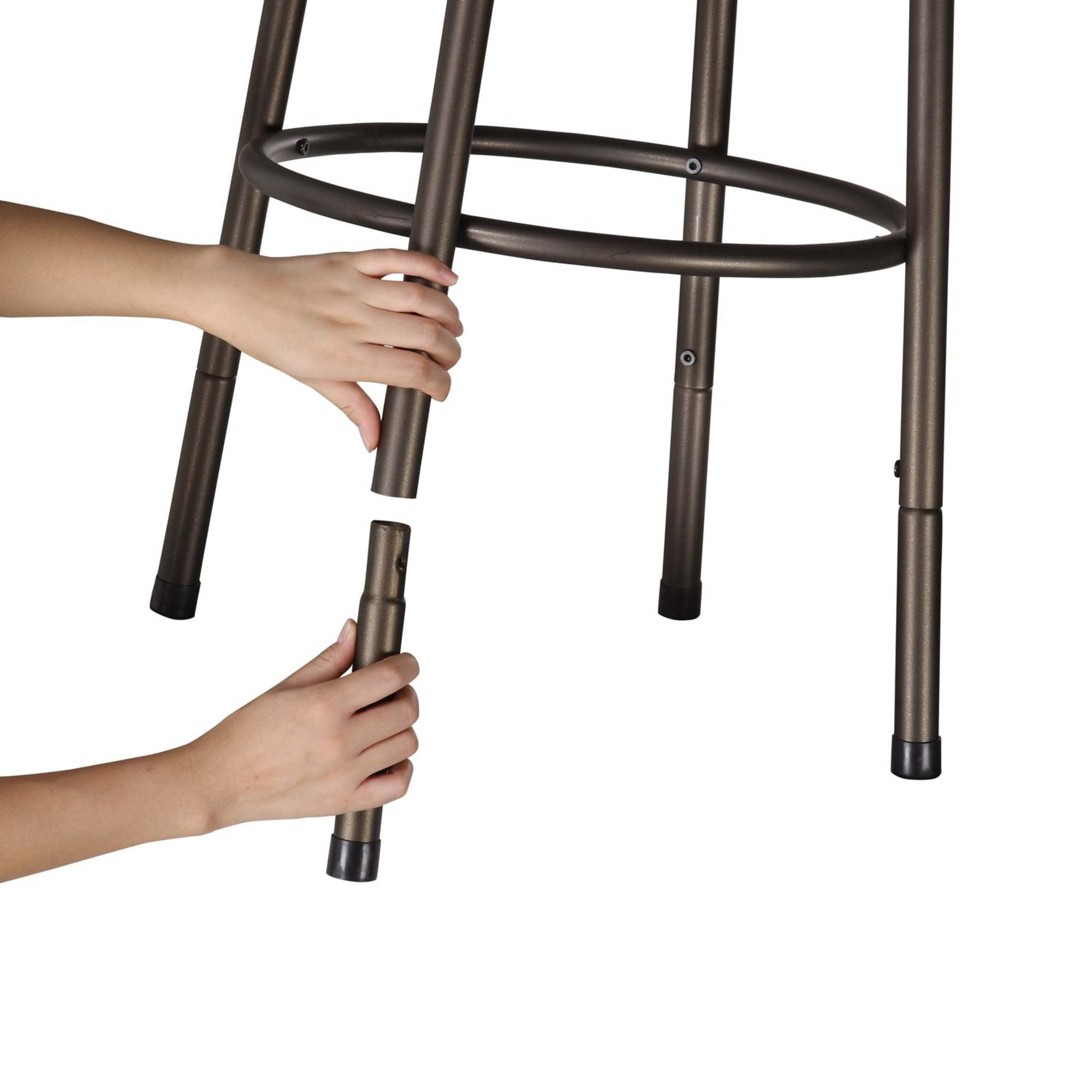 Weston Home Aidan Scroll Back Adjustable Height & Swivel Bar Stools, Set of 3