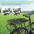 thumbnail image 3 of Semfri Black Bicycle Rear Basket with Removable Liner Bag – Foldable, Large-Capacity Metal Cargo Basket with Reflector, Mesh Cover & Mounting Tool, Fits Most Bikes, 3 of 9