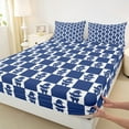 thumbnail image 3 of Feelyou Teen Santa Claus Full Size Sheets, Princess Blue Plaid Checkered Bed Sheets, Merry Christmas Sheet Sets, Breathable Home Decor, 4-Piece, 3 of 7