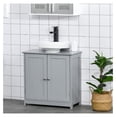 thumbnail image 2 of Pedestal Sink Storage Cabinet, Vanity Base Cabinet, Under Sink Bathroom Cabinet -Shape Cut-Out and Adjustable Internal Shelf, Gray Grey, 2 of 9