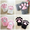 thumbnail image 6 of Women Kids Girls Winter Warm Full Finger Gloves Cute Cartoon Cat Paw Thicken Fuzzy Plush Mittens Anime Lolita Cosplay Costume Accessories, 6 of 19