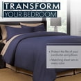 thumbnail image 3 of Hotel Luxury 3 Piece Duvet Cover Set 1500 Series Egyptian Quality Double Brushed Microfiber, King, Navy Blue, 3 of 9