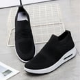 thumbnail image 5 of Elecsop Slip on Sneakers Women, Lightweight Comfortable Breathable Knit Mesh Sock Walking Shoes Women with Air Cushion Arch Support for Nursing Work, Black, 5 of 6