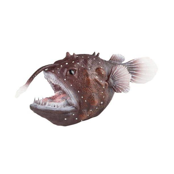 Figuras de peces de pescador, juguete educativo de simulación de linterna, modelo de juguete de Animal marino simulado para favores de fiesta,