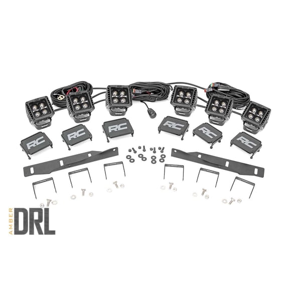 Rough Country Triple LED DRL Fog Light Kit for 2017-2020 Ford Raptor - 70700DRLA