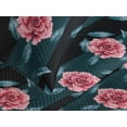 thumbnail image 3 of Ambesonne Delicate Roses Quilted Coverlet 3 Pcs, Art Modern Floral, Queen Size, Dark Coral Sea Blue, 3 of 4