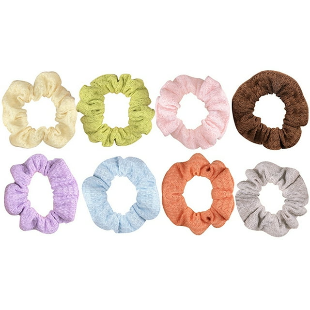 8 Pcs Chouchou Uni pour Femmes Chouchou en Laine Créatif Bande Élastique pour Cheveux