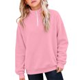 thumbnail image 6 of Kids Half Zip Sweatshirt Trendy Mock Neck Long Sleeve Pullover Tops Loose Fit Casual Sweatshirt for Boys and Girls Sizes 3-14Y, 6 of 10