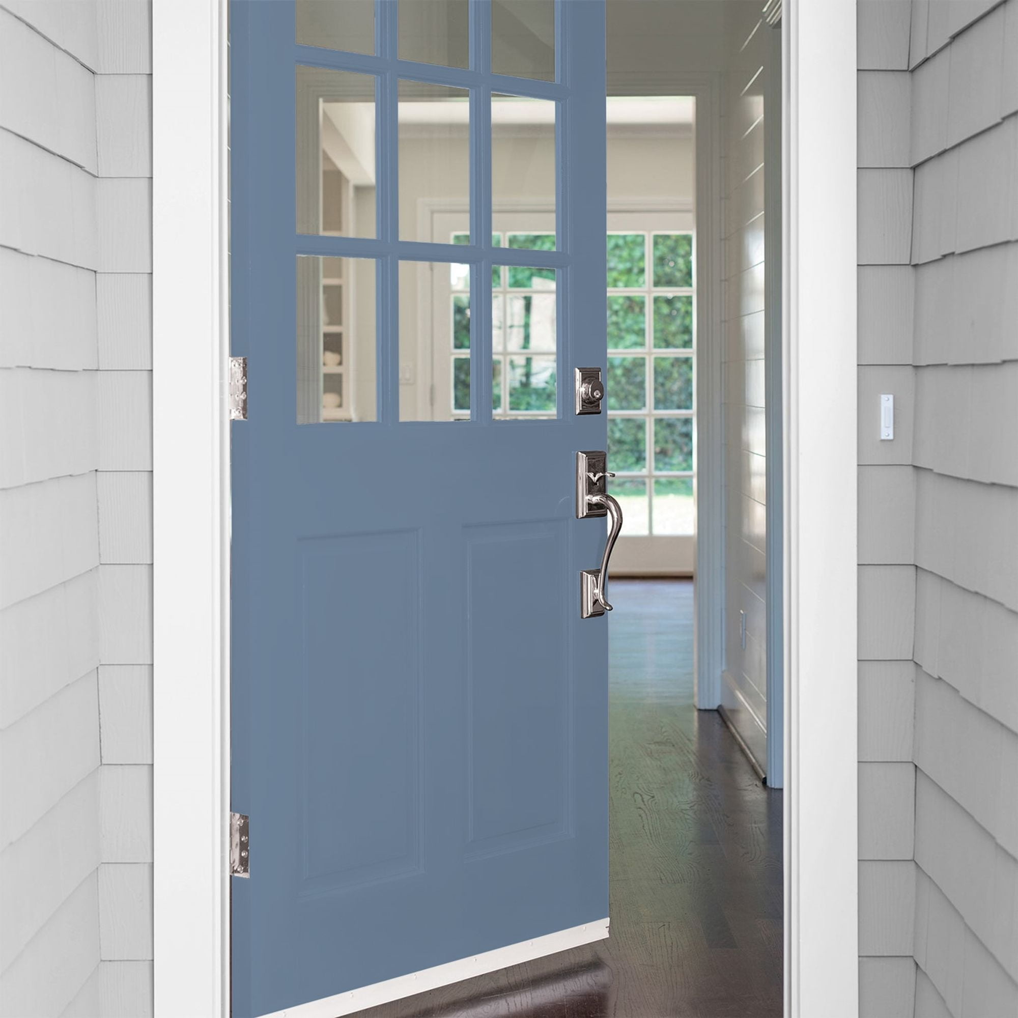 Glidden High Endurance Plus Silver Blueberry Semi Gloss Exterior Paint and Primer, 1 Quart