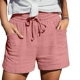 thumbnail image 1 of GYUJNB Womens Drawstring Comfy Shorts High-Rise Shorts Summer Cotton Casual Shorts with Pockets, 1 of 4