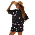 thumbnail image 2 of Xoenoiee Moon Star Universe Planet Print Two Piece Sets for Women Summer Lounge Sets 2026 Short Sleeve Shirts and Shorts Set Oversized Beachwear Matching Outfit, XL, 2 of 7