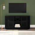 thumbnail image 2 of Plank+Beam Contour Solid Wood Sideboard with 2 Doors, 59" TV Stand for Living Room, Black, 2 of 14