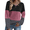 Black/Purple/Grey, variant on Womens Fall Fashion Long Sleeve Shirts Color Block Waffle Knitted Tunic Button Decor Tops Casual V Neck Loose Fit Trendy Blouse