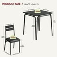 thumbnail image 2 of IdealHouse Dining Table Set for 2, Kitchen Table and Chairs, Square Dining Room Table Set with 2 Upholstered Chairs, 3 Piece Kitchen Table Set for Small Space, Apartment, Black, 2 of 13