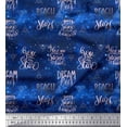 thumbnail image 1 of Soimoi Moss Georgette Fabric Text & Sacred Geometry Galaxy Printed Fabric 1 Yard 42 Inch Wide, 1 of 3