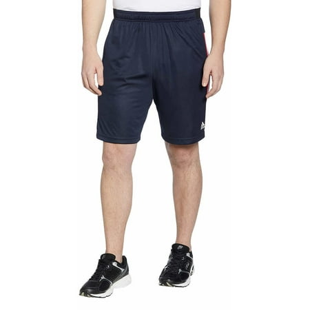 adidas Mens 3 Stripe Shorts with Zipper Pockets (Legend Ink/White, X-Large)