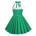thumbnail image 3 of XQYLOS Robe à Col Halter Filles Années 1950 Rétro à Pois Robe Trapèze Vintage Robe de Soirée avec Nœud Accent Taille Ajustable, 3 of 6