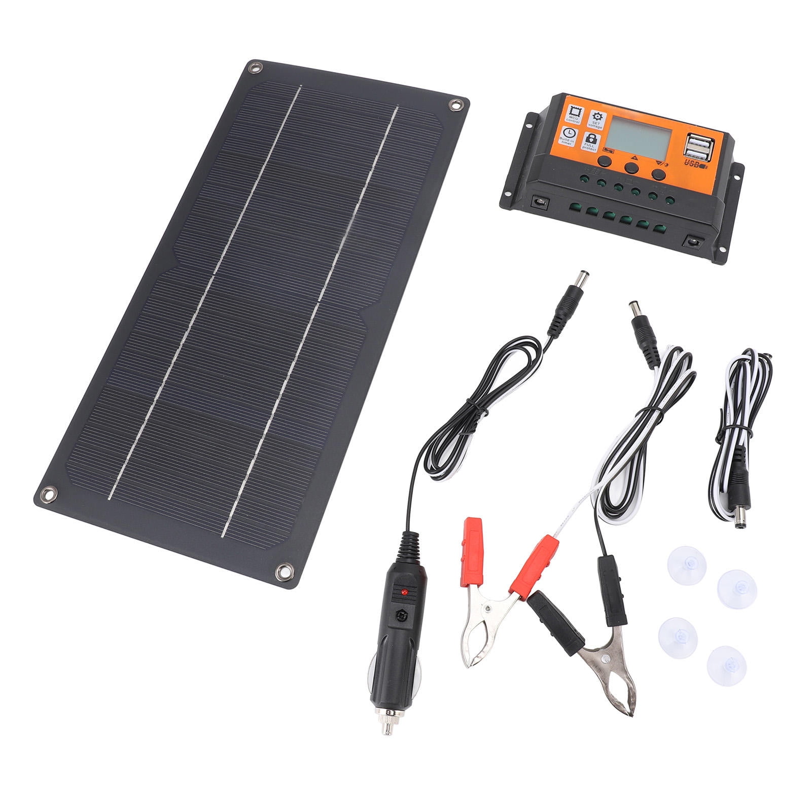 YAHHU 60W Monocrystalline Solar Panel Controller Kit – 12V/24V Adaptive Charger, 100A, Ideal for RV, Car, Boat, and Solar Street Lights