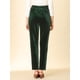 thumbnail image 5 of Pantalón De Terciopelo De Pierna Ancha Elástica Con Bolsillos Y Cintura Alta Para Mujer Verde oscuro XL, 5 of 6