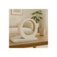 thumbnail image 3 of Home Decor and Bathroom Decor Ring Sculpture - Shelf Design and Office Accents for Room Styling - Decorative Ornaments, Perfect Statues with Coffee Table Display and Living Room Decor - 8", White, 3 of 12