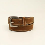Ariat A1037044-34 1.5 in. Double Stitch Logo Mens Belt, Brown - Size 34