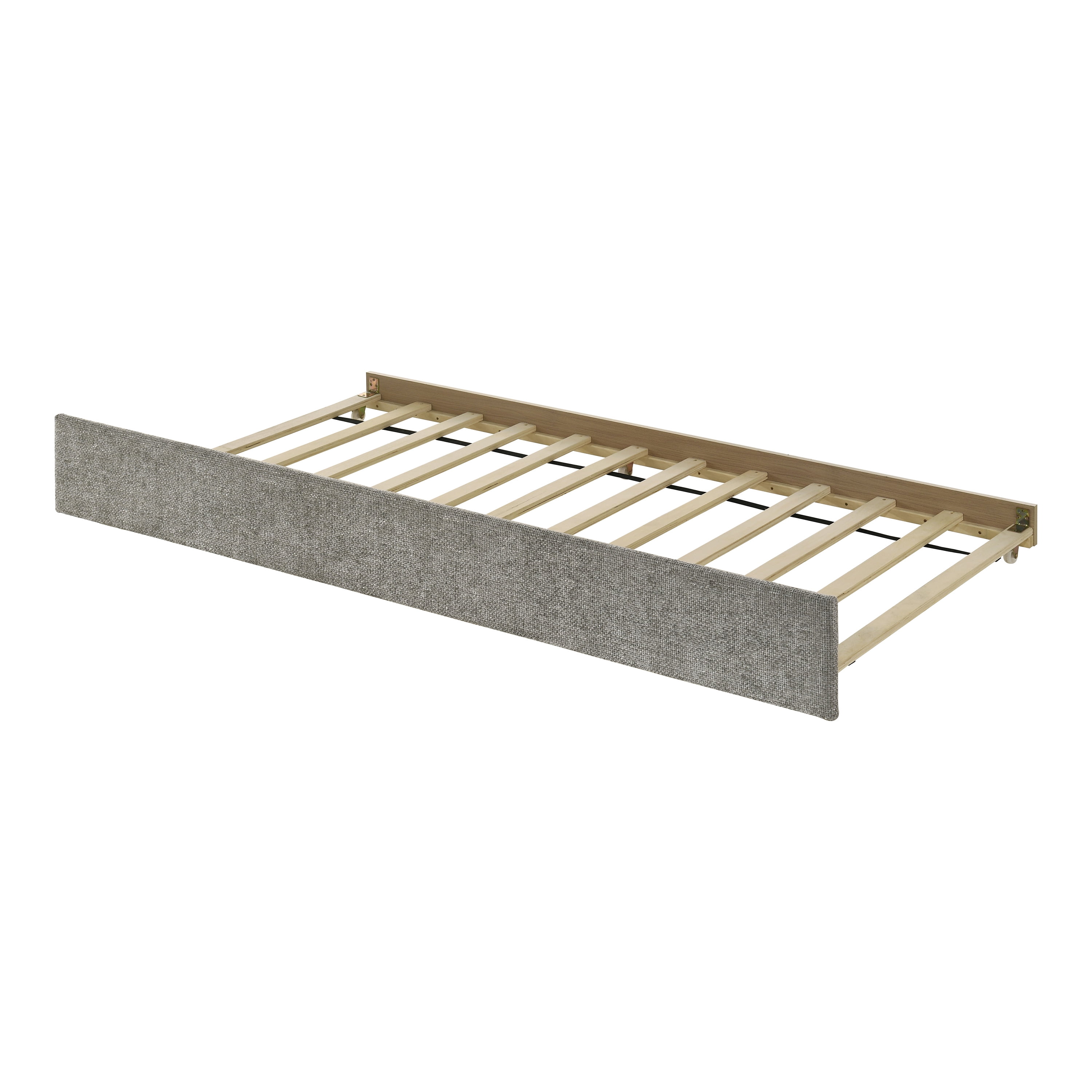 Furniture of America Hearth Fully Fabric Upholstered Square Arm Twin Daybed with Trundle, Slate Gray