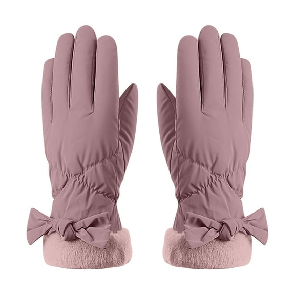 qolati Gloves for Women Winter Fleece Warm Driving Gloves Soft Touchscreen Texting Windproof Gloves Cold Weather Knitted Thermal Elastic Mittens