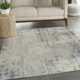 thumbnail image 2 of Nourison Concerto Abstract Ivory Grey Blue 4' x Square Area Rug (4 Square), 2 of 9