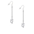 thumbnail image 2 of Delight Jewelry Silvertone Small Gelato Script Initial - G - Silver-tone Long Sparkle Dangle French Earrings, 2 of 4