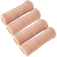 thumbnail image 1 of 4pcs Adjustable Cuttable Gel Toe and Finger Cap Lined Gel Toe Covers Sleeves Ribbed Knit Toe Caps Digital Caps (L)2.0cm, 1 of 8