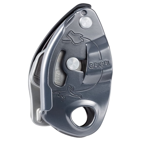 Dispositivo de aseguramiento PETZL GRIGRI gris para deporte, comercio y toprope