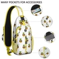 thumbnail image 2 of Tropical Pineapple Pattern Sling Backpack, Summer Fruit Print Crossbody Daypack with Golden Pineapples and Fresh Flowers for Pineapple Lovers, 2 of 6
