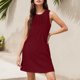 thumbnail image 1 of WILLBEST Vestidos Casuales Para Mujer Vestido De Verano De Color Liso Para Playa, Elegante, Flotante, De Longitud Media, Con Cuello Redondo Y Sin Mangas, 1 of 3