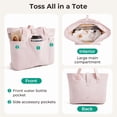 thumbnail image 5 of BAGSMART Foldable Tote Bag for Women, Laptop Tote Bag Top Handle Handbag for Travel, Work, Beach, Gym, Shop, Pink, 5 of 8