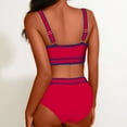 thumbnail image 5 of UTSJKR Women Sporty Bikini Sets 2025 High Waisted Two Piece Swimsuits Color Block Cheeky High Cut Bathing Suits Red XXL, 5 of 7