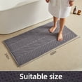 thumbnail image 5 of BULULOM Bathroom Rug - Ultra Soft Non Slip Wafle Bath Mat, Bathroom Decor with Tassels, Long Herringbone Texture Absorbent achine Washable,24"*48" Grey, 5 of 11