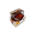 thumbnail image 1 of PORTAVASOS RESINA TRANSPARENTE Y NOGAL SET DE 6  CUADRADO, 1 of 5