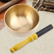 Kritne 1 Set Tibetan Buddhism Meditation Brass Singing Bowl Stick with Cushion Craft, Meditation Bowl