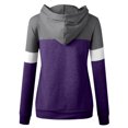 thumbnail image 5 of Zpanxa Hoodies for Women Casual Pacthwork Long Sleeve Sweatshirts Drawstring Pullover Hooded Tops Coats with Pockets Purple L, 5 of 5