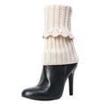 thumbnail image 2 of MeMoi Donner Scalloped Rib Fold-Over Boot Topper - Womens - Female (One Size, Ivory), 2 of 3