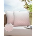 thumbnail image 6 of Pack of 2 Outdoor Pillow Covers, Pink White Ombre Geometric Trellis Morrocan Waterproof Square Throw Pillowcase Cushion Decorative Pillow Covers for Couch Patio Tent, 26x26 in, 6 of 6