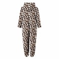 thumbnail image 6 of Women Zip-up Hoodie Plush Fleece Long Sleeve Pajama One Piece Bodysuits Outfits Sleepwear Hooded Jumpsuit for Women Girl, 6 of 6
