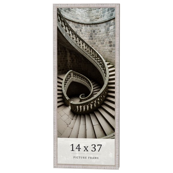 14x37 Frame White Real Wood Picture Frame Width 0.75 inches | Interior Frame Depth 0.5 inches |