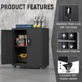 thumbnail image 4 of NICEGDLT Metal Garage Storage Cabinet with Wheels,31.89" H Steel Lockable Cabinet with 2 Doors and 1 Adjustable Shelf, Small Rolling Cabinets for Home Office, Garage, Black, 4 of 9