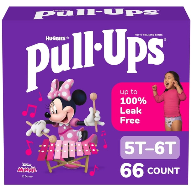 Pull-Ups Calzoncitos de entrenamiento para niñas 5T-6T, 66 unidades