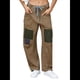 thumbnail image 2 of Pantalones Vaqueros Holgados de para Mujer, de Tiro Bajo, con Parches y Pernera y Bolsillos. Caqui XL, 2 of 8