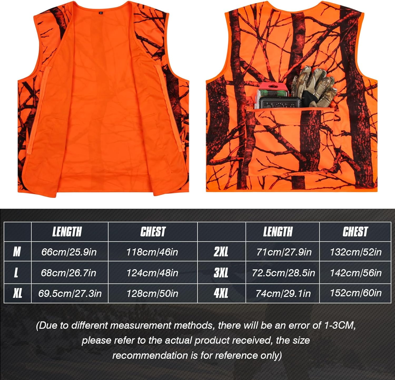 希少 MASSES MA-1 BLAZE ORANGE XLsize Men's Hunting Vest - Blaze Orange - Zipper Closure - Multi