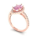 thumbnail image 2 of Clara Pucci 14K Rose Gold Solid Gold Pink Halo Anniversary Ring for Women - 2.38 cttw Marquise Cut, 2 of 7