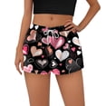 thumbnail image 3 of LWavelet Women's Gradient Heart Shorts Drawstring Waist Casual Summer Shorts Black L, 3 of 4