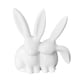 thumbnail image 5 of Estatua de conejo, decoración de conejito, lindo adorno, figura de conejo nórdico, animal de resina blanco, 5 of 9
